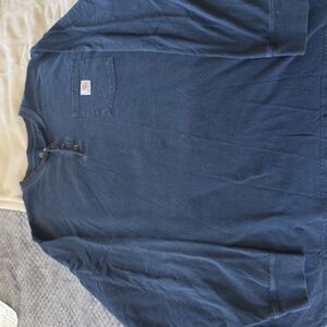 Carhartt Men's Dark Blue Henley Pocket Long Sleeve Shirt Size 3XL